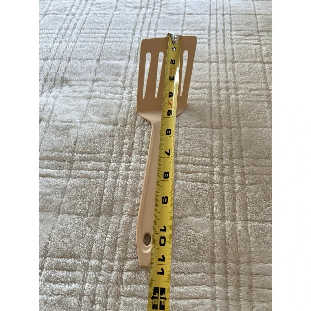 Vintage Hutzler Lopol No. 717 Slotted Turner Spatula Mustard Ivory Melamine